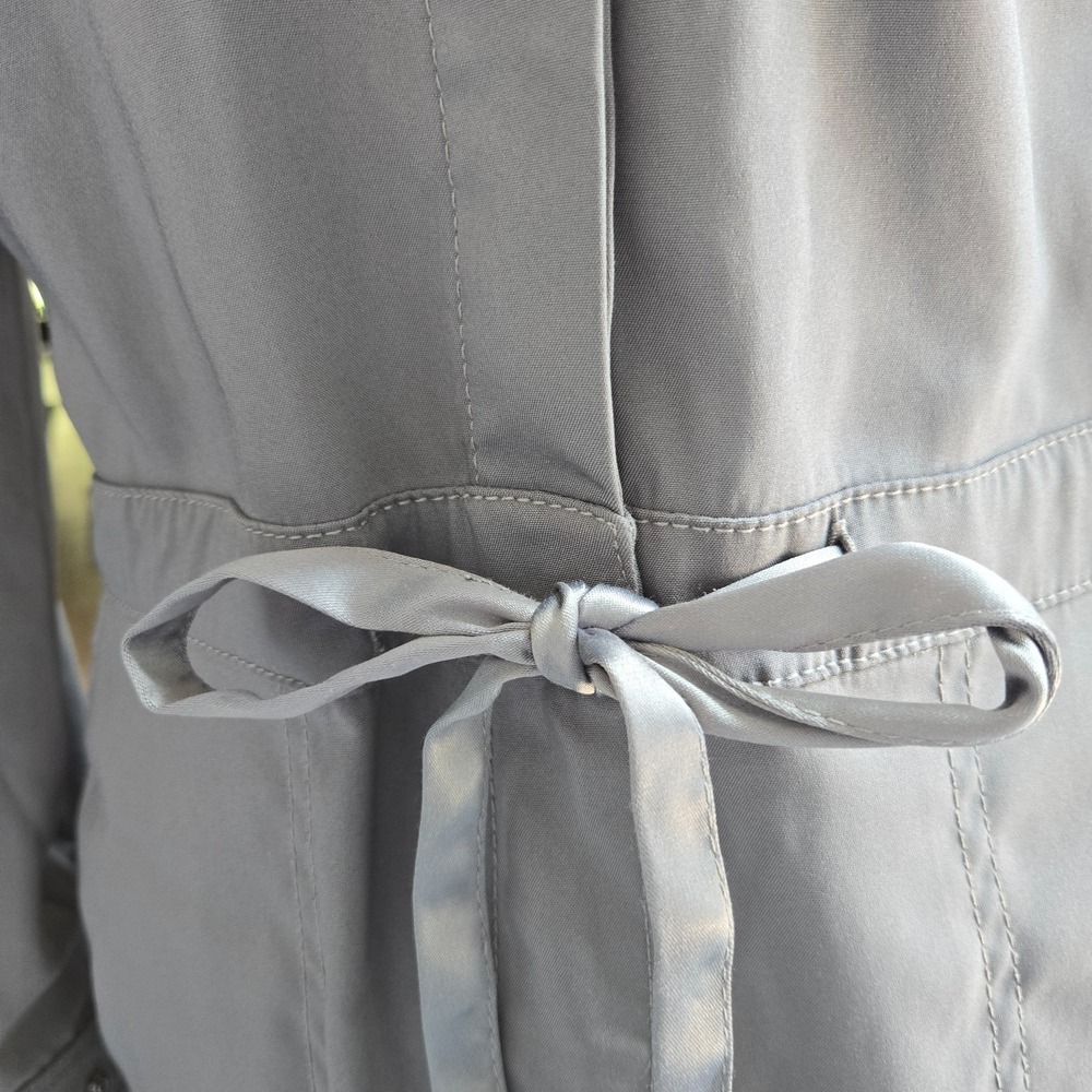 White House Black Market Jumpsuit Womens 4 Gray Utility Cargo Long Sleeve Chic - Picture 4 of 14